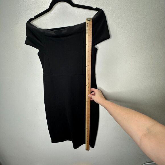 Zara Sexy Black Off-Shoulder Bandeau Style bodycon Dress Stretchy Medium - Picture 12 of 14